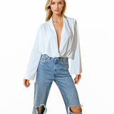 Monochrome - White Cropped Shirt
