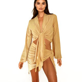 Monochrome - Beige Cropped Shirt