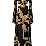 Jungle - Gold Palm Isla Dress
