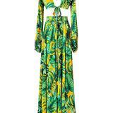 Jungle - Monstera Yellow Isla Dress
