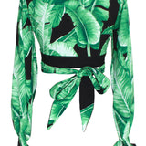Jungle - Black Palm Crop Top (Black)
