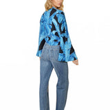 Jungle – Blue Palm Cropped Shirt