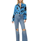 Jungle – Blue Palm Cropped Shirt