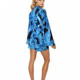 Jungle – Blue Palm Cropped Shirt