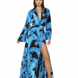 Jungle – Blue Palm Cropped Shirt