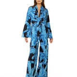 Jungle – Blue Palm Cropped Shirt