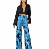 Jungle - Blue Palm Pants (Black)
