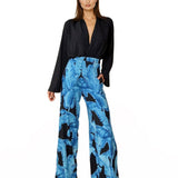 Jungle - Blue Palm Pants (Black)