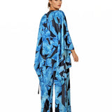 Jungle - Blue Palm Kimono (Black)