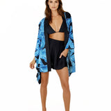 Jungle - Blue Palm Kimono (Black)