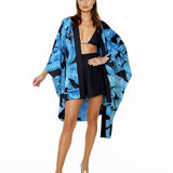 Jungle - Blue Palm Kimono (Black)