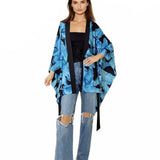 Jungle - Blue Palm Kimono (Black)