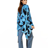 Jungle - Blue Palm Kimono (Black)