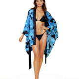Jungle - Blue Palm Kimono (Black)