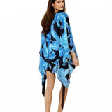 Jungle - Blue Palm Kimono (Black)