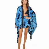 Jungle - Blue Palm Kimono (Black)