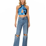Jungle - Blue Palm Vera Top