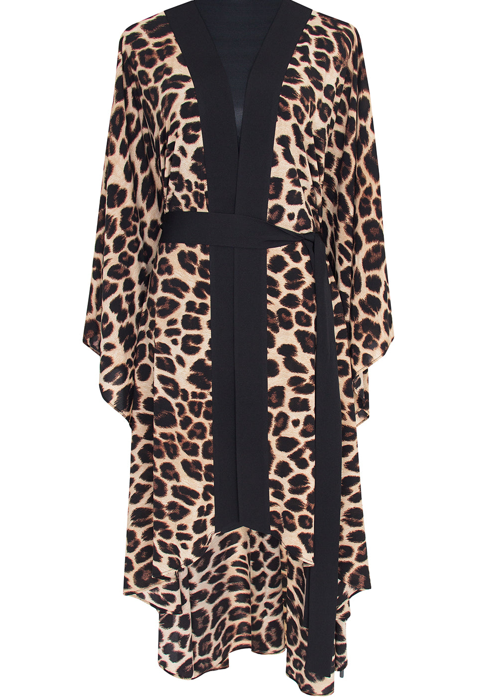 Safari - Brown Leopard Kimono Tiger (Black)