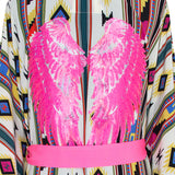 Boho - Pink Navajo Kimono Wings (Neon Pink)