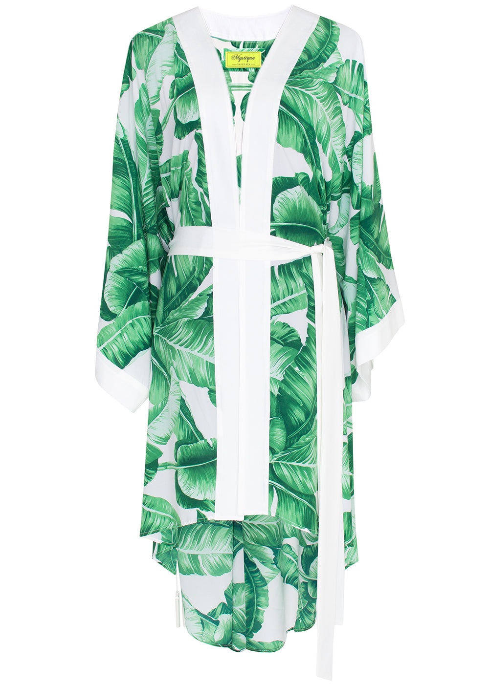 Jungle - Green Palm Kimono (Off-White)
