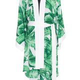 Jungle - Green Palm Kimono (Off-White)