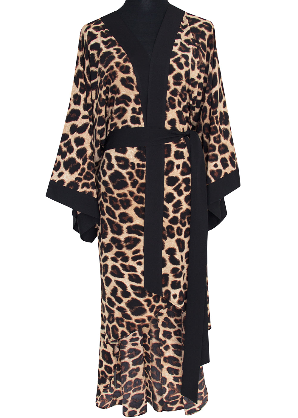 Safari - Brown Leopard Kimono Tiger (Black)