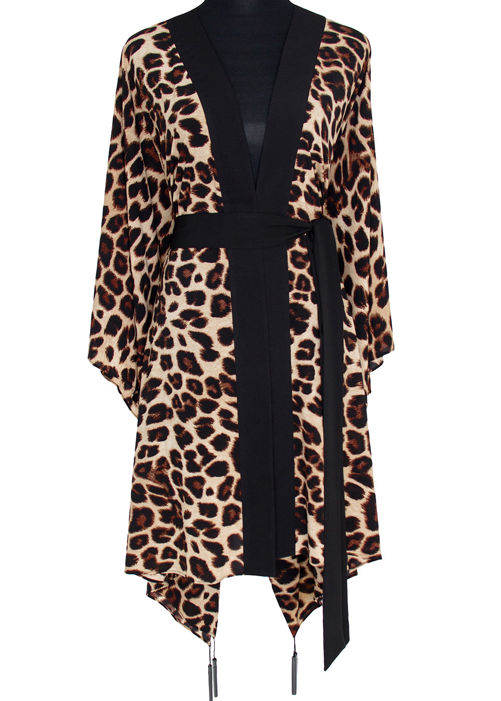 Safari - Brown Leopard Kimono Tiger (Black)