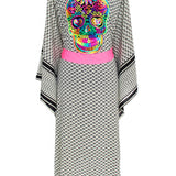 Desert - Tribe Kimono Skull (Neon Pink)
