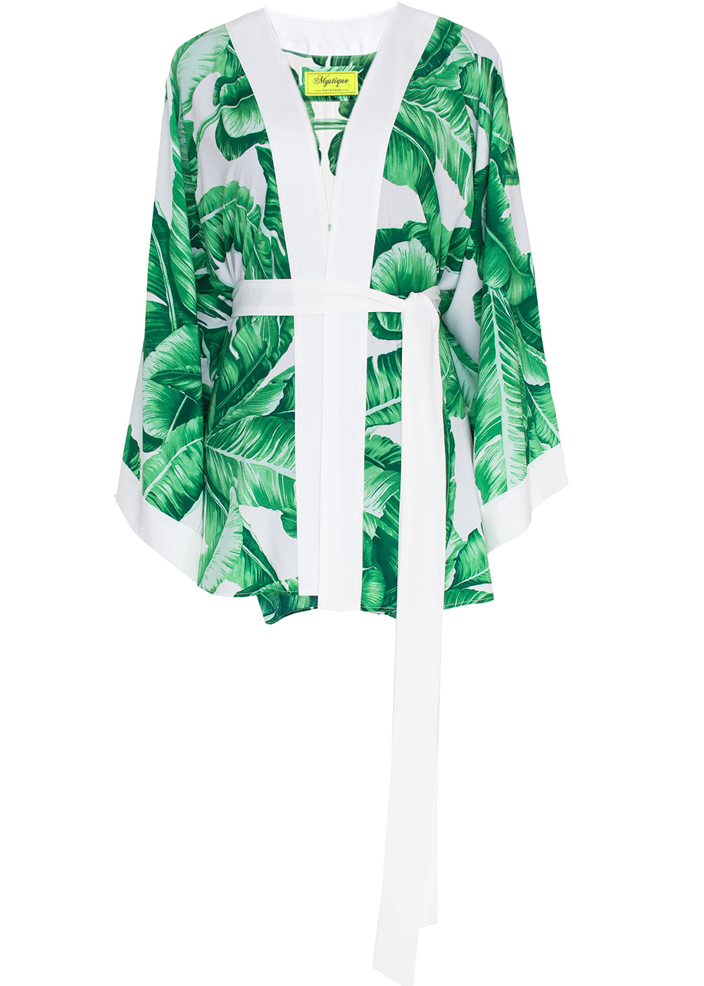 Jungle - Green Palm Kimono (Off-White)