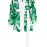 Jungle - Green Palm Kimono (Off-White)