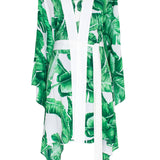 Jungle - Green Palm Kimono (Off-White)