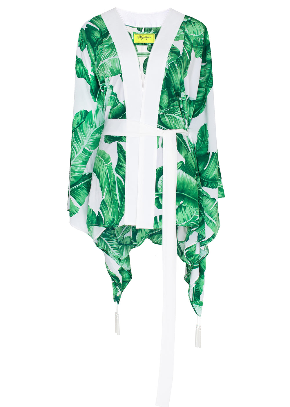 Jungle - Green Palm Kimono (Off-White)
