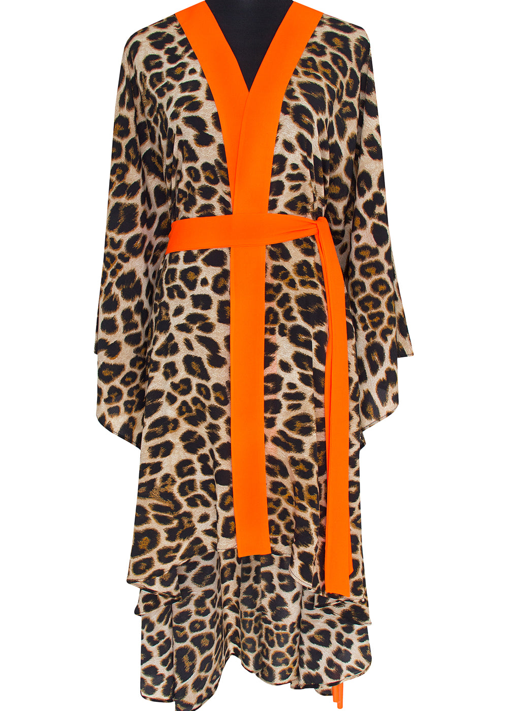 Safari - Orange Leopard Kimono Tiger (Neon Orange)