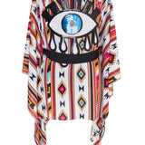 Boho - Maroon Navajo Kimono Evil Eye (Black)