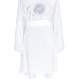 Monochrome - White Kimono Evil Eye (White) - Midi