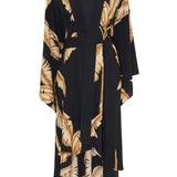 Jungle - Gold Palm Kimono Panther (Black) - Long