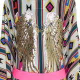 Boho - Pink Navajo Kimono Wings (Neon Pink)