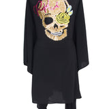 Monochrome - Black Kimono Skull (Black)