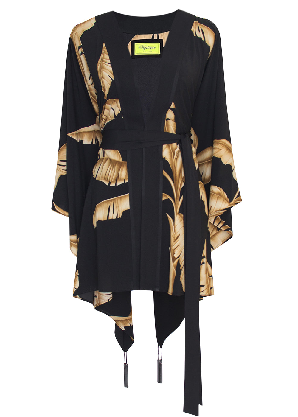 Jungle - Gold Palm Kimono (Black) - Short