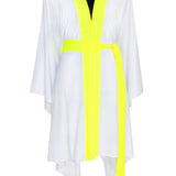 Monochrome - White Kimono Skull (Neon Yellow)