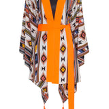 Boho - Orange Navajo Kimono Evil Eye (Neon Orange)