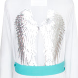 Monochrome - White Kimono Wings (Turquoise)