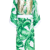 Jungle - Green Palm Kimono (Off-White)