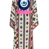 Boho - Pink Navajo Kimono Evil Eye (Neon Pink)