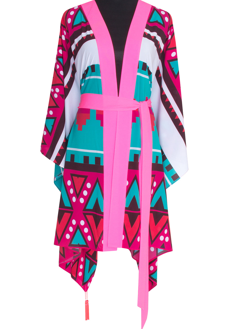 Tribal - Aztec Love Kimono Wings (Neon Pink) - Midi