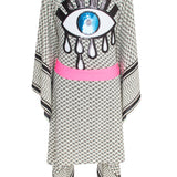 Desert - Tribe Kimono Evil Eye (Neon Pink)