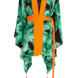 Jungle - Black Palm Kimono Wings (Neon Orange)