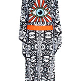 Tulum - Tribal Eye Kimono (Neon Orange) - Long