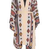 Boho - Orange Navajo Kimono Skull (Beige)