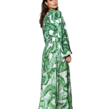Jungle - Green Palm Cropped Blouse (Off-White)